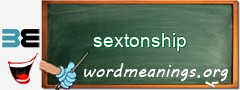 WordMeaning blackboard for sextonship